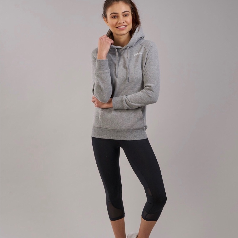 Gynshark Women’s Crest Hoodie - Light Grey Marl